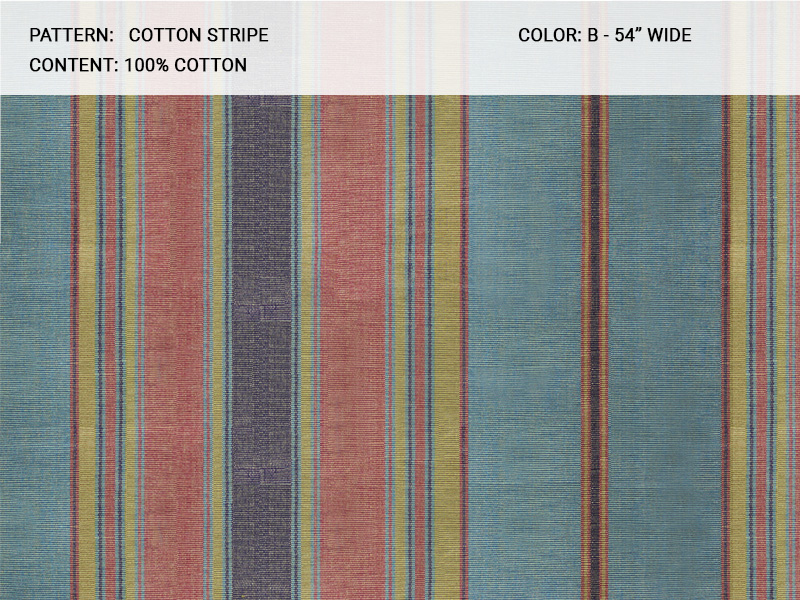 Cotton Stripe fabric collection cover - Catania Silks
